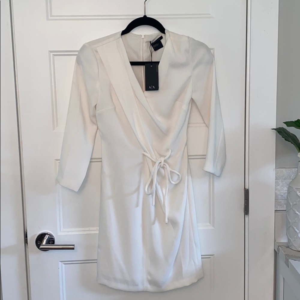 BNWT Armani Exchange white Dress. Size 0.